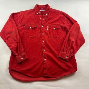 Colloseum Vintage Men's Vintage Red Pincord Snap Front Western Shirt M